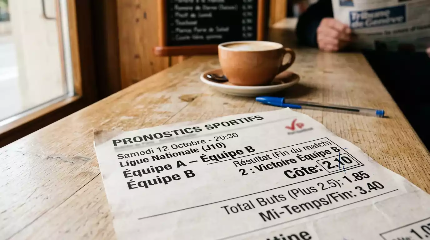 Bulletin Jouez Sport affichant une cote décimale 2.10 sur un match de la Nati