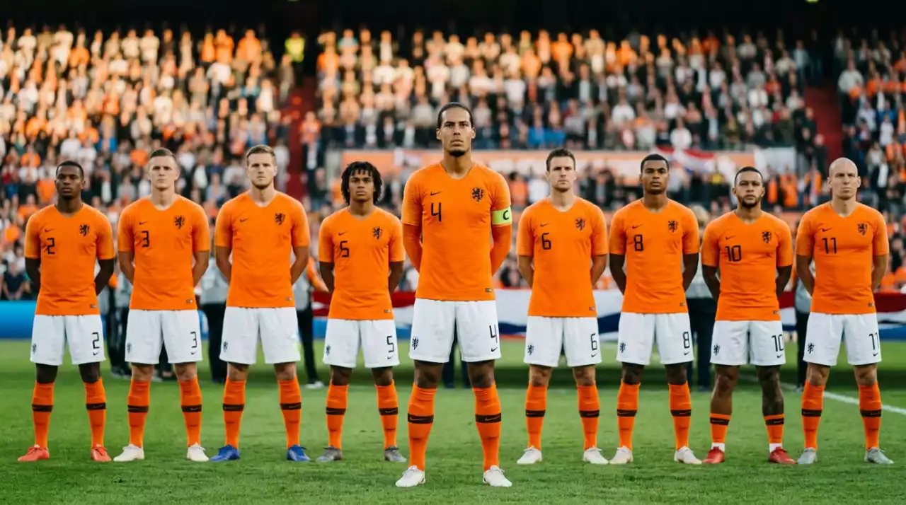 Joueurs de la sélection néerlandaise rassemblés avant un match avant le Mondial 2026